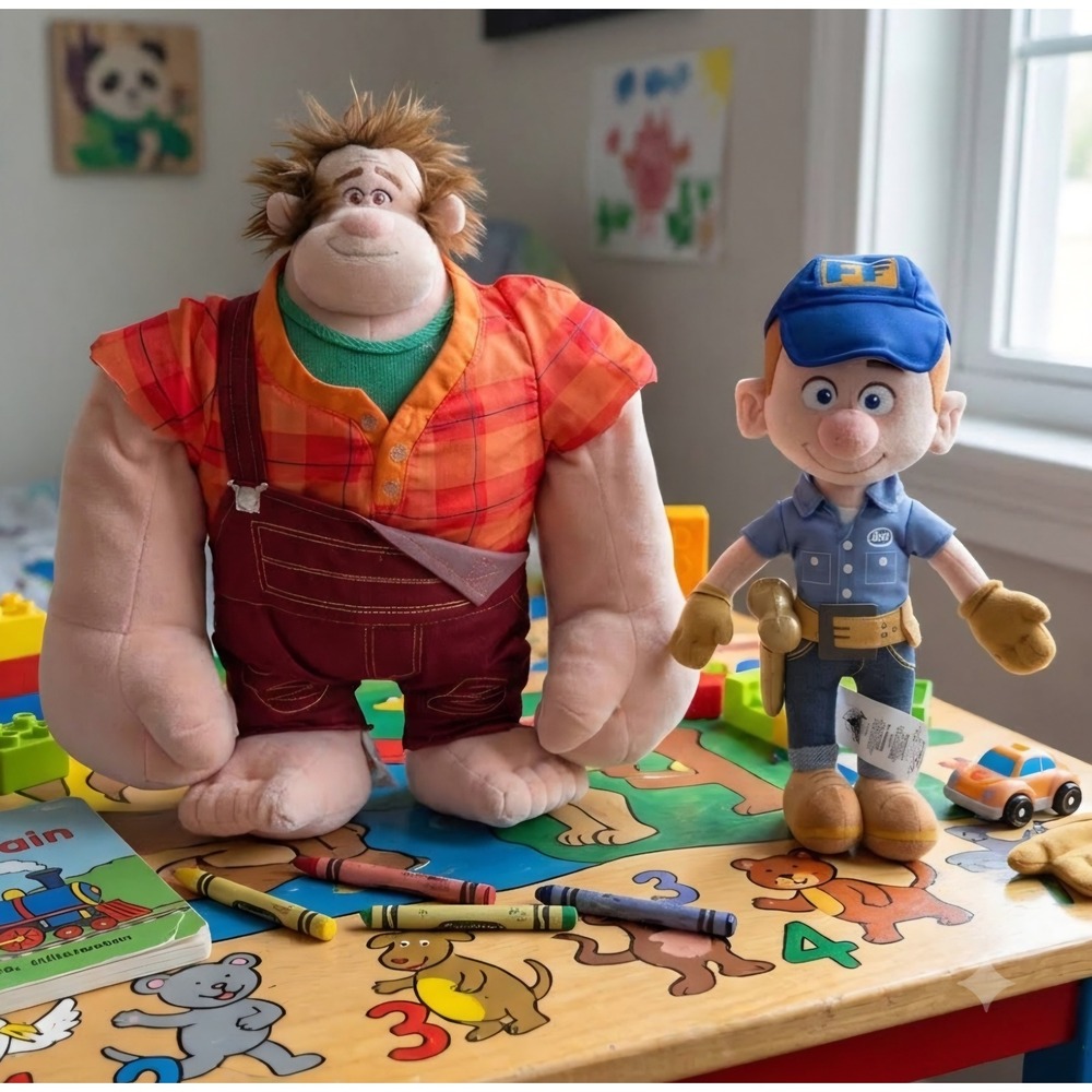 Disney Wreck-It Ralph & Fix-It Felix Jr Plush Set 15" 11" Movie Stuffed Animals